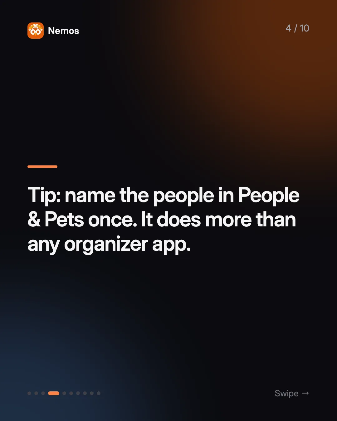 Tip: name the people in People & Pets once. It does more than any organizer app.