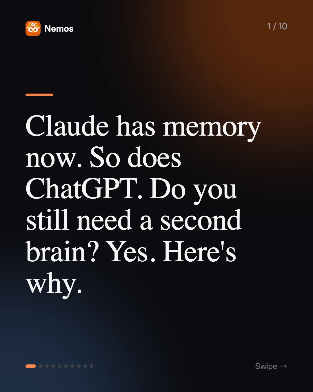Claude has memory now. So does ChatGPT. Do you still need a second brain? Yes. Here's why.