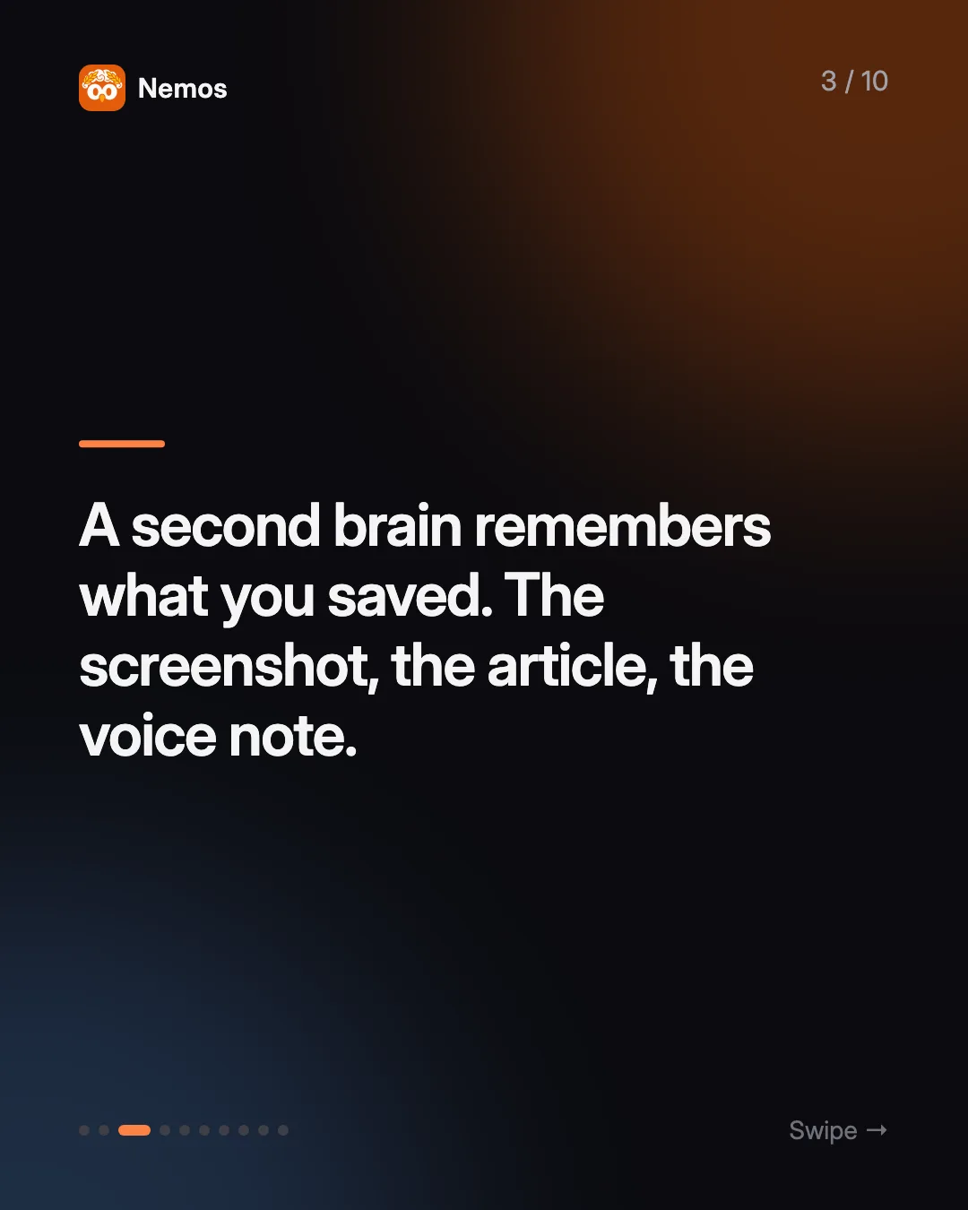 A second brain remembers what you saved. The screenshot, the article, the voice note.