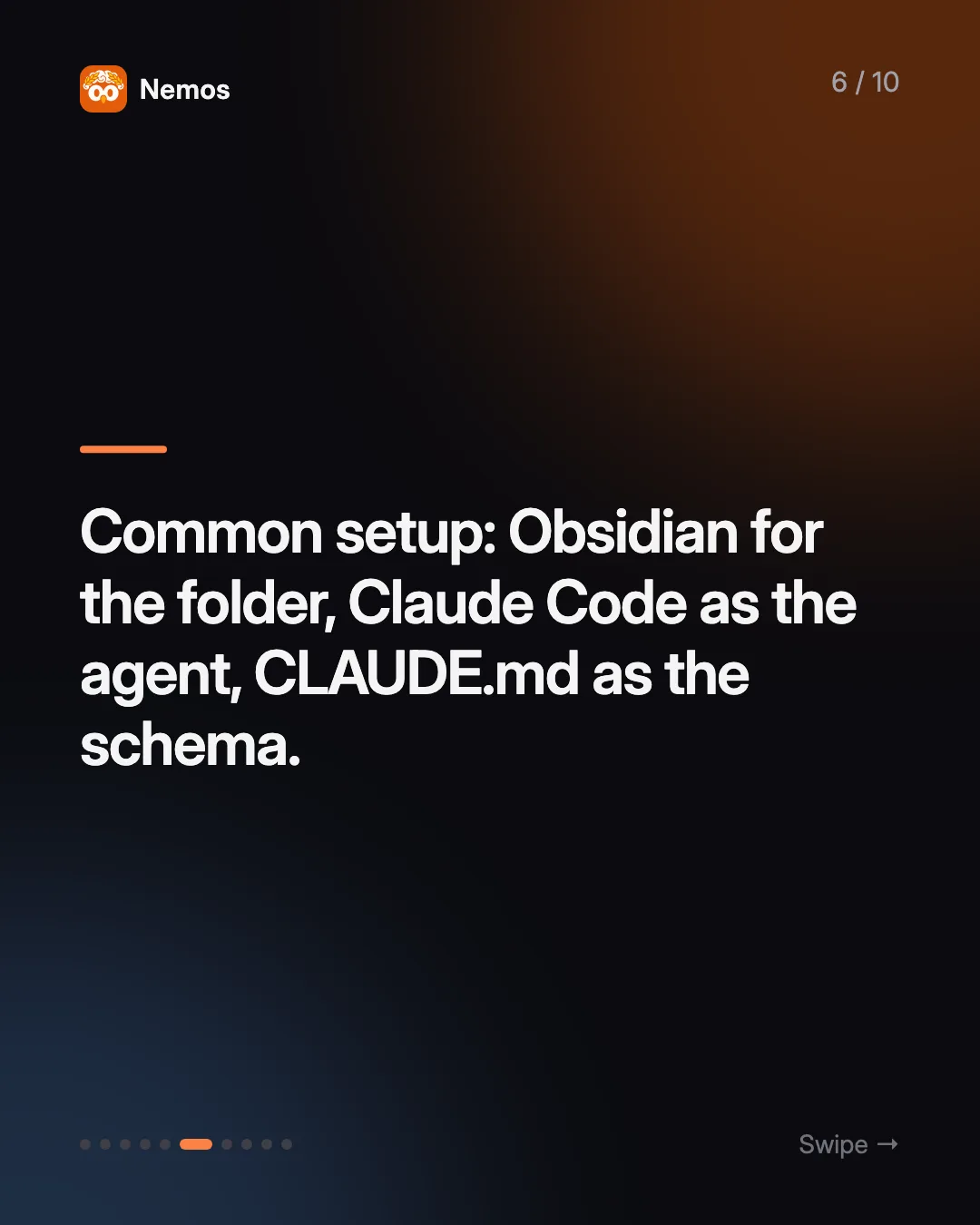 Common setup: Obsidian for the folder, Claude Code as the agent, CLAUDE.md as the schema.