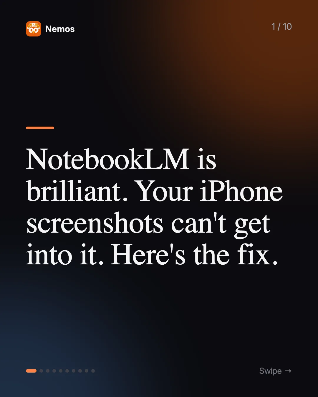 NotebookLM is brilliant. Your iPhone screenshots can't get into it. Here's the fix.