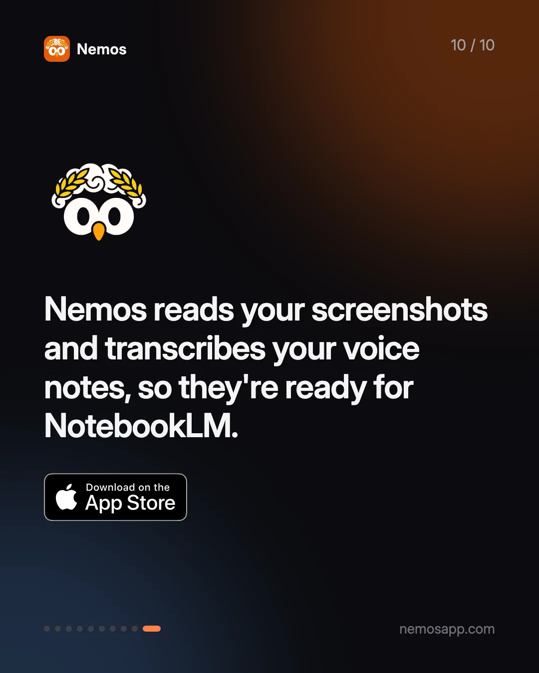 Nemos reads your screenshots and transcribes your voice notes, so they're ready for NotebookLM.