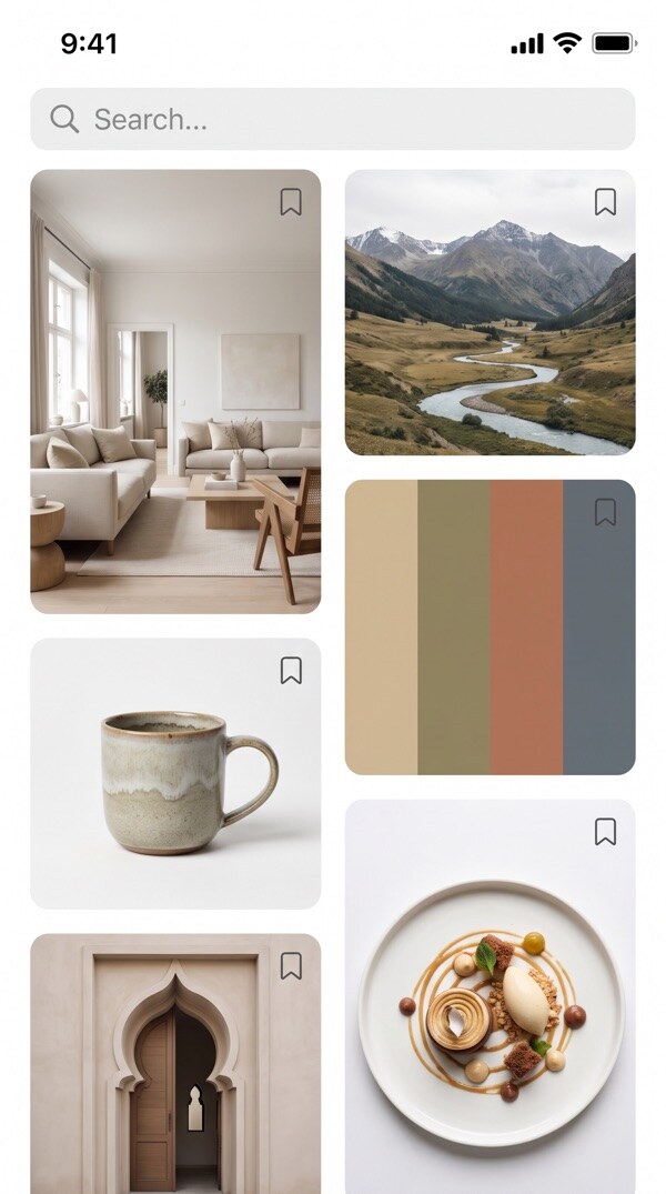 An inspiration board saved for later