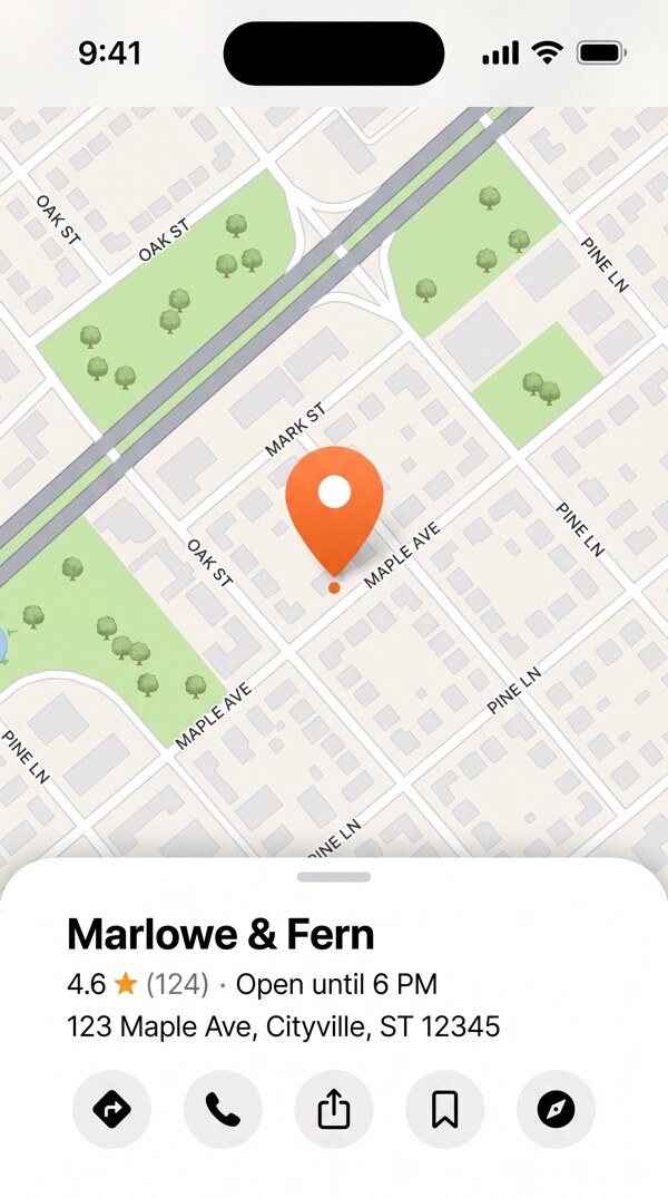 A cafe saved from a map